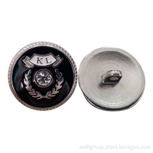 Fashion shank button with enamel and diamond